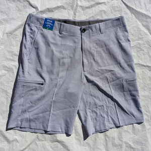 NWT Haggar Size 38 Cool  Right Utility Short Blue & White Stripe